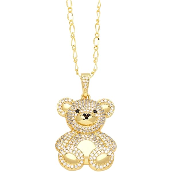 Amazon.com: Flyonce Teddy Bear Necklace for s Women, Love Heart